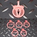 Pink Micro Cock Cage Honeycomb Vagina Small Chastity Cage Flat Ring - Image 9