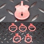 Pink Inverted Micro Cock Cage Pussy Small Chastity Cage Curved Ring - Image 9