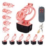 Electric Shock Ghost Pink Sissy Chastity Cage Remote Punishment Cock Cage - Image 11