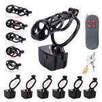 Electric Shock Ghost Black Sissy Chastity Cage Remote Punishment Cock Cage - Image 10