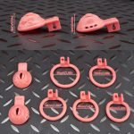 Pink Labia Pussy Sissy Chastity Cage Curved Ring - Image 10