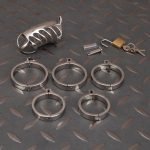 Stainless Steel Chastity Cage Metal Cock Cage Flat Ring - Image 10