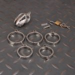 Dragon Scale Stainless Steel Chastity Cage Metal Cock Cage Flat Ring - Image 10
