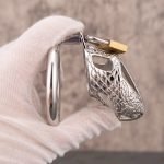 Dragon Scale Stainless Steel Chastity Cage Metal Cock Cage Round Ring - Image 3