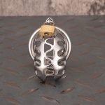 Hollow Stainless Steel Chastity Cage Metal Cock Cage Round Ring - Image 3