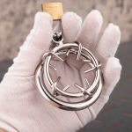 Stainless Steel Spiked Chastity Cage Metal Cock Cage - Image 5