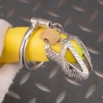 Dragon Scale Stainless Steel Chastity Cage Metal Cock Cage Round Ring - Image 5
