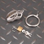 Dragon Scale Stainless Steel Chastity Cage Metal Cock Cage Round Ring - Image 6