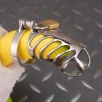 Stainless Steel Chastity Cage Metal Cock Cage Flat Ring - Image 6