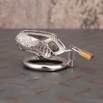 Dragon Scale Stainless Steel Chastity Cage Metal Cock Cage Round Ring - Image 7