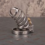 Stainless Steel Chastity Cage Metal Cock Cage Flat Ring - Image 8