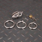 Dragon Scale Stainless Steel Chastity Cage Metal Cock Cage Round Ring - Image 9
