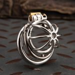 Small Stainless Steel Chastity Cage Metal Cock Cage Spikes Round Ring