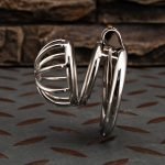 Small Stainless Steel Chastity Cage Metal Cock Cage Spikes Round Ring-02 - Image 2