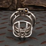 Small Stainless Steel Chastity Cage Metal Cock Cage Spikes Round Ring-02 - Image 3