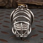 Small Stainless Steel Chastity Cage Metal Cock Cage Spikes Round Ring-04 - Image 3