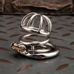 Small Stainless Steel Chastity Cage Metal Cock Cage Spikes Round Ring-02 - Image 4