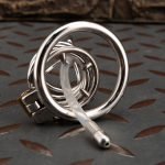 Small Stainless Steel Chastity Cage Metal Cock Cage Spikes Round Ring With Urethral Catheter-04 - Image 4