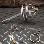 Small Stainless Steel Chastity Cage Metal Cock Cage Spikes Round Ring With Urethral Catheter-01 - Image 7