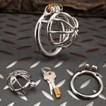 Small Stainless Steel Chastity Cage Metal Cock Cage Spikes Round Ring - Image 8