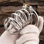 Small Stainless Steel Chastity Cage Metal Cock Cage Spikes Round Ring-04 - Image 7
