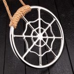 Stainless Steel Spider Web Shibari Suspension Ring – Bondage Rope Ring for Suspension, Silver / Rainbow - Image 5