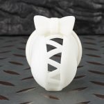 Resin 3D Printed Chastity Cage with Bowknot Design - 4 Sizes Resin Chastity Device Lightweight Male Chastity Lock with 2 Keys & 4 Replacement Rings - Image 3