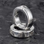 316 Stainless Steel Ball Stretcher Weight 56mm External Diameter 37mm Inner Diameter Heavy Duty C-Ring for Men with Allen Key Lock