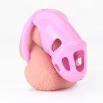 3D Printed Resin Chastity Cage, 2 Sizes Available, Cute Pink Lightweight Breathable Male Chastity Device with 4 Size Rings & Lock Keys for Men - Image 8