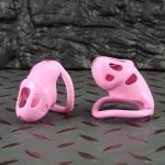 3D Printed Resin Chastity Cage, 2 Sizes Available, Cute Pink Lightweight Breathable Male Chastity Device with 4 Size Rings & Lock Keys for Men - Image 2