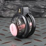 3D Printed Resin Chastity Cage with Silicone Urethral Plug, 6 Size Rings, Lock & Keys - Lightweight Small Chastity Device for Men