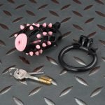 3D Printed Resin Spiked Chastity Cage with Urethral Plug, Removable Soft Spikes Male Chastity Device Set for BDSM - Image 3