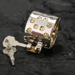 316 Stainless Steel CBT Ball Stretcher with Removable 24K Gold-Plated Spikes - Heavy Duty Chastity Cage Insert Lock for Advanced Play - Image 5