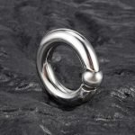 316 Stainless Steel Ball Stretcher - Heavyweight Screw Type C-Ring, Hypoallergenic Male Enhancement Chastity Cage Accessory, Two Sizes (M/L) - Image 4