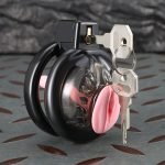 3D Printed Resin Chastity Cage with Silicone Urethral Plug, 6 Size Rings, Lock & Keys - Lightweight Small Chastity Device for Men - Image 3