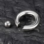 316 Stainless Steel Ball Stretcher - Heavyweight Screw Type C-Ring, Hypoallergenic Male Enhancement Chastity Cage Accessory, Two Sizes (M/L) - Image 3
