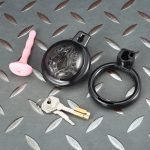 3D Printed Resin Chastity Cage with Silicone Urethral Plug, 6 Size Rings, Lock & Keys - Lightweight Small Chastity Device for Men - Image 6
