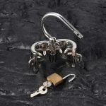 316 Stainless Steel Heavy Duty Spiked Ball Stretcher Lockable Scrotum Restraint BDSM CBT Device for Men - Image 3