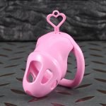 3D Printed Resin Chastity Cage, 2 Sizes Available, Cute Pink Lightweight Breathable Male Chastity Device with 4 Size Rings & Lock Keys for Men - Image 6