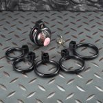 3D Printed Resin Chastity Cage with Silicone Urethral Plug, 6 Size Rings, Lock & Keys - Lightweight Small Chastity Device for Men - Image 5