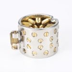 316 Stainless Steel CBT Ball Stretcher with Removable 24K Gold-Plated Spikes - Heavy Duty Chastity Cage Insert Lock for Advanced Play - Image 10