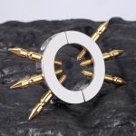 Stainless Steel Ball Stretcher with Spikes, Adjustable Male Genital Weight Ring, Extreme BDSM CBT Toy for Men, 6 Spikes Chastity Device, 212g Heavy Duty Scrotum Stretching Pendant