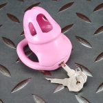 3D Printed Resin Chastity Cage, 2 Sizes Available, Cute Pink Lightweight Breathable Male Chastity Device with 4 Size Rings & Lock Keys for Men - Image 5