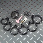 3D Printed Resin Chastity Cage with Silicone Urethral Plug, 6 Size Rings, Lock & Keys - Lightweight Small Chastity Device for Men - Image 4