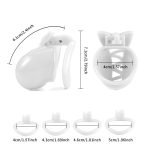 Resin 3D Printed Chastity Cage with Bowknot Design - 4 Sizes Resin Chastity Device Lightweight Male Chastity Lock with 2 Keys & 4 Replacement Rings - Image 9