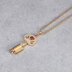 Crown Chastity Key Necklace With Gemstone BDSM Chastity Cage Jewelry Necklace - Image 10