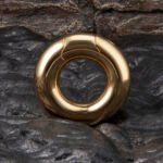 Adjustable 316 Stainless Steel 24K Gold Plated Ball Stretcher Weight - 417g Heavy C-Ring for Men - Image 2