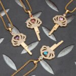 Crown Chastity Key Necklace With Gemstone BDSM Chastity Cage Jewelry Necklace - Image 4