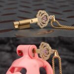 Crown Chastity Key Necklace With Gemstone BDSM Chastity Cage Jewelry Necklace - Image 6