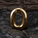 316 Stainless Steel Gold-Plated Heavy Ball Stretcher 47mm Outer 25mm Inner Diameter Oval Lockable Weighted Ring for Men - Image 5